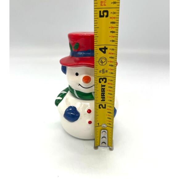 Vintage 1989 Snowman Ceramic Stackable Salt & Pepper Shakers - Picture 7 of 7